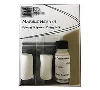Heat Resistant Cream Marble Hearth, Fire Surround Epoxy Repair Putty Kit - Repairs Chips & Deep Cracks.