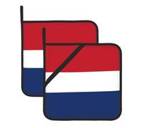 Heat Resistant Dutch flag Print Potholders Set â€“ Anti-Scalding Hot Pads for Baking, Grilling, BBQ, and Kitchen Use