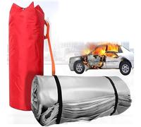 Heat Resistant Fire Suppression Blankets, Emergency Fireproof Blankets for Car, Fire Extinguisher Blanket for New Energy Vehicles, Vehicles Fiberglass + Double-Sided Silicone 6x8m/19.7x26.2ft
