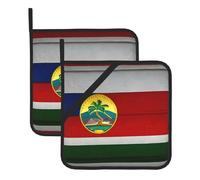 Heat Resistant Flag of Hawaii American Print Potholders Set â€“ Square Hotpads for Baking, Grilling, BBQ, and Kitchen Use