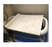 Heat-Resistant Folding Bathtub Cover 1cm Thick Shutter Lid White Multifunctional Bath Tray Supports 10kg Perfect for 140x70cm Bathtubs