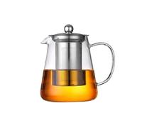 Heat Resistant Glass Teapot With Stainless Steel Tea Strainer Infuser Flower Kettle Teaware Set Puer Oolong Pot For Indoor(400ML)
