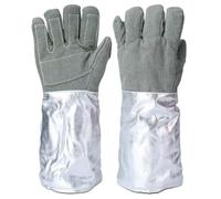 Heat Resistant Gloves for Cooking Grilling - Aramid Oven Mitts Gloves with Fingers, Thick Knit Design, Hand Protection(1000℃/L)