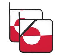 Heat Resistant Greenland flag Print Potholders Set â€“ Anti-Scalding Hot Pads for Baking, Grilling, BBQ, and Kitchen Use