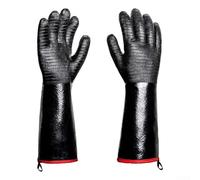 Heat Resistant Grilling Gloves 1 Pair 932F High Temp Oil Proof Flexible BBQ Mitts for Outdoor Cooking Camping and Kitchen Use(small)