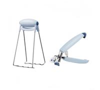 Heat Resistant Hot Plate Grips 2 Pack with Anti Slip Clips for Secure Handling of Hot Plates from For Microwaves, Ovens, Grills, Pressure Cookers, Air Fryers (Blue)