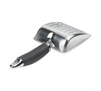 Heat Resistant Iron Fireplace Ash Shovel for Safe Handling of Hot Ashes and Coals in Wood Burning Stoves (Silver)
