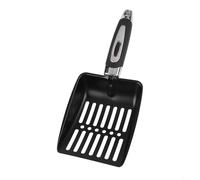 Heat Resistant Iron Fireplace Ash Shovel for Safe Handling of Hot Ashes and Coals in Wood Burning Stoves (Black)