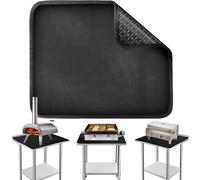 Heat Resistant Mat Under BBQ Grill with 4-Layer Heat Insulation Material, 1.5mm Thick Heat Proof Mat with Fireproof Surface, Non-Slip Bottom, BBQ Accessories for Gas Grill, Pizza Oven, 60x80cm, Black