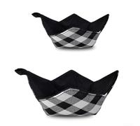 Heat Resistant Microwave Bowl Holders 2 Pack, Anti-Slip Cotton Pot Holders for Hot Dishes, 4-Corner For Edge Design Kitchen Mats for Oven Air Fryer, Orange Black, 3x8in(Is black)