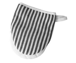 Heat Resistant Microwave Oven Gloves, Thick Cotton Mittens with Drawstring and Striped Pattern