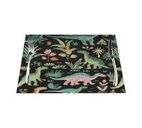 Heat Resistant Non-Slip Place mats for Dining Table,Cartoon Dinosaur Palm Botanical Tropical Indoor/Outdoor Washable Placemat Wipeable Dining Table Mats