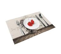 Heat Resistant Non-Slip Placemats Set of 4 PCS, Broken wall elephant Printed Dining Table Mats Washable Kitchen Place Mats for Indoor & Outdoor