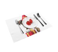 Heat Resistant Non-Slip Placemats Set of 4 PCS, Cute Happy Birthday Pug Puppy Printed Dining Table Mats Washable Kitchen Place Mats for Indoor & Outdoor