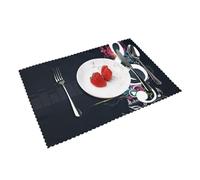 Heat Resistant Non-Slip Placemats Set of 4 PCS, Music Notes Printed Dining Table Mats Washable Kitchen Place Mats for Indoor & Outdoor