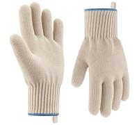 Heat Resistant Oven Gloves, Double-Layer Non-Slip & with Fingers Grill Glove, Heat Resistant Knitted Cotton Gloves, for Cooking, Baking, Grilling, Reusable, 1 Pair