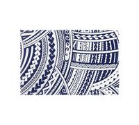 Heat-Resistant Placemats Set Of 6, Thick Polyester Dining Table Mats 45x30cm, Non-Slip Placemat For Dinner Parties & Home Decor, Blue Polynesian Maori Tribal Place Mat For Kitchen Party, Easy To Clean