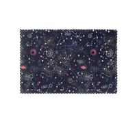 Heat-Resistant Placemats Set Of 6, Thick Polyester Dining Table Mats 45x30cm, Non-Slip Placemat For Dinner Parties & Home Decor, Constellation Star Galaxies Place Mat For Kitchen Party, Easy To Clean