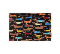 Heat-Resistant Placemats Set Of 6, Thick Polyester Dining Table Mats 45x30cm, Non-Slip Placemat For Dinner Parties & Home Decor, I Love My Dog Dachshunds Place Mat For Kitchen Party, Easy To Clean