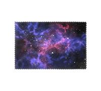 Heat-Resistant Placemats Set Of 6, Thick Polyester Dining Table Mats 45x30cm, Non-Slip Placemat For Dinner Parties & Home Decor, Universe Galaxy Star Space Place Mat For Kitchen Party, Easy To Clean