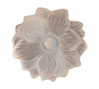 Heat Resistant PVC Lotus Shaped Placemats with Non Slip Bottom for Home and Kitchen, Protective Table Pads for Everyday Use and Special Occasions (Gold)