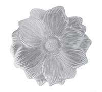 Heat Resistant PVC Lotus Shaped Placemats with Non Slip Bottom for Home and Kitchen, Protective Table Pads for Everyday Use and Special Occasions (Silver)