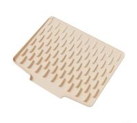 Heat resistant silicone drying mat with concave convex and elevated grid for rapid water drainage, multi use for drying dishes, fruit pad, and kitchen protector (Beige)