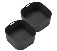 Heat Resistant Silicone Liners 17cm for Air Fryers(Black)