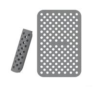 Heat Resistant Silicone Rectangular Air Fryer Tray Liner Mat, 203 x 133 mm Non-Stick Dishwasher Safe Cooking Pad for Baking Roasting Grilling(Gray)