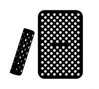 Heat Resistant Silicone Rectangular Air Fryer Tray Liner Mat, 203 x 133 mm Non-Stick Dishwasher Safe Cooking Pad for Baking Roasting Grilling(Black)