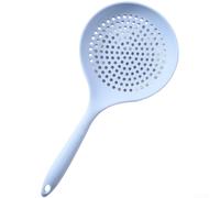 Heat Resistant Silicone Slotted Spoon for Noodles Dumplings - Large Kitchen Strainer Ladle with Ergonomic Handle for Boiling Frying - White 36.5cm(B)