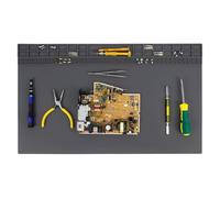 Heat Resistant Soldering Mat, Silicone Soldering Mat, Multi-Purpose Work Soldering Repair Platform Pad, ESD Mat, Repair Mat and Screw Position for Soldering, Soldering, Repairing - Dark Grey 35 x 25