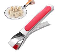 Heat-Resistant Stainless Steel Anti-Scald Tongs, 2025 New Kitchen Silicone Tongs, Cooking Tongs for Moving Hot Plate or Bowls with Food Out from Instant Pot Microwave Oven (Red)