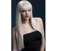 Adult Fever Jessica Blonde Straight with Fringe Fancy Dress Wig Accessory