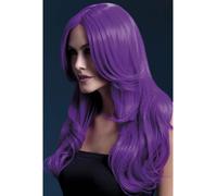 Fever Women's Khloe Wig, One Size, Neon Purple - wig purple fever khloe neon smiffys 26inch66cm long fancy dress