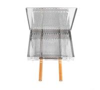 Heat Resistant Wooden Handle on Stainless Steel Grilling Basket, for Barbecuing For Chicken and Fish (Double Handle)