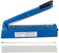Heat Sealer, Impulse Plastic Bag Sealer, Manual Seal Food Packing Machine, Heat Sealing Applicable & 1 Extra Replace Element Grip, Metal/ABS,for Plastic Bags PE PP Bags (blue-200mm)