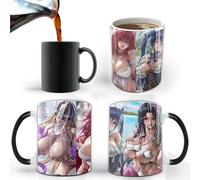 Heat Sensitive Anime Beauty Coffee Mug Cup, Cartoon Bikini Girl Color Changing Coffee Beer Mug, Creative Coffee Mug Good Gift for Japanese Cartoon Fans Lovers Otaku Friends Girl Boy -350 Ml (C)