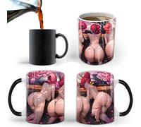 Heat Sensitive Anime Beauty Coffee Mug Cup, Cartoon Bikini Girl Color Changing Coffee Beer Mug, Creative Coffee Mug Good Gift for Japanese Cartoon Fans Lovers Otaku Friends Girl Boy -350 Ml (H)