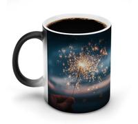 Heat Sensitive Color Changing Mug, Tides and Embers Pattern 350ml Ceramic Magic Cup Reveals Pattern with Hot Drink - Great Gift Idea for Coffee Lovers, Birthday & Holidays