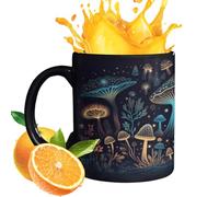 Heat Sensitive Magic Mushroom Mug - Color Changing, Novelty Tumbler, Ceramic Coffee Mug 12 Oz | Perfect Gift for Mycologist Lovers, Ideal for Cooking
