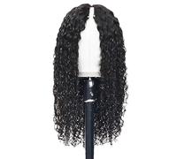 Heat-Set Fiber Wig, 18 In/47 Cm, Front Lace, Black Women, Wave V Part, Natural Black Color, Adjustable Band Inner, Fit Comfortable Everyday Use