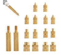 Heat Set Insert Tips Inserting, 16 Pcs M2 M2.5 M3 M4 M5 M6 M8 Soldering Iron Tips for Threaded Inserts for 3D Printer Parts Compatible with Weller SP40NUS/Hakko FX-888D/900M/T18, Incl 2 Connectors