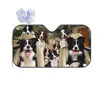 Heat Shield Sun Visor Border Collie Car Sunshades Blocks Uv Rays Sun Visor Protector Dust Water Resistant Car Windshield Sun Shade For Trucks, Suv, Vehicles 76x140cm