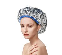 Heat Shower Cap - Warm Oil Processing Bonnet, Foil Lined Cover | Beauty Home SpaRoutineMoisture Locking Steamer Protective Headwear Lightweight Insulated Foil Hat Daily Styling Nutrition Headgear