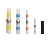 Heat Shrink Butt Connectors 50PCS with for molten Solder Ring | Color-coded sizes, easy ID, 26-10AWG range, quick install, reduces wiring errors