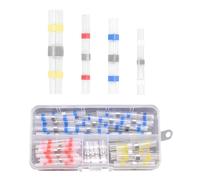 Heat Shrink Connectors 50 Pcs, Solder Seal Wire Connectors (5Yellow 10White 15Blue 20Red) Waterproof Electrical Wire Terminal Connectors Butt Splice Connectors for Automotive Marine Grade