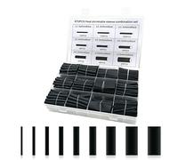 Heat Shrink Tubing Kit, 670pcs Shrink Ratio 2:1 Electrical Wire Cable Wrap Sleeving Tube kit for Wires Repairs, Soldering, Automotive Wiring (Black)