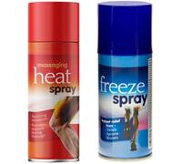 Heat Spray 125ml & Freeze Spray 150ml Pain Relief - Instant Hot & Cold Muscle Recovery for Back, Knee, Joint & Shoulder - Deep Warming Rub & Cooling Freeze Spray, Max Strength Support