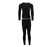 Heat Stoke®️ Men's Thermal Long Sleeves T-Shirt Long Johns Trouser Warm Base layer Black Charcoal S,M,L,XL,XXL (SINGAL SET BLACK, S)